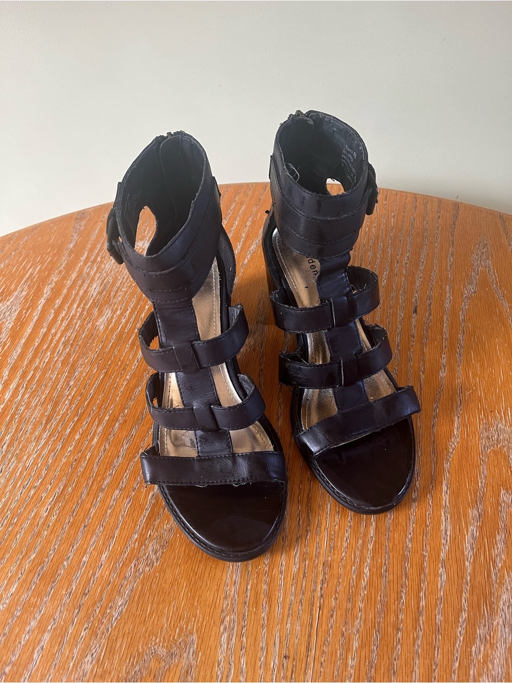 Madden Girl Black Multi-Strap High Heel Sandals
